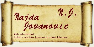 Najda Jovanović vizit kartica